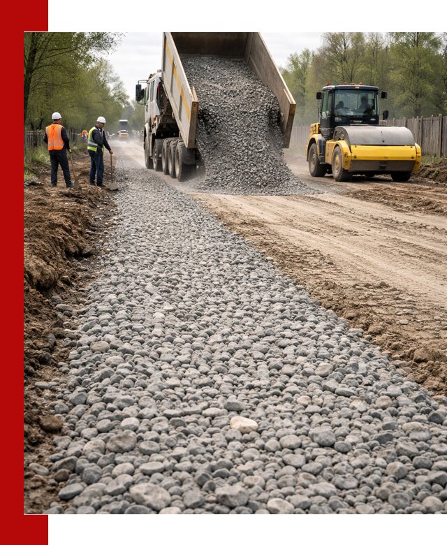 Доставка щебня для отсыпки дорог в Салавате высокого качества