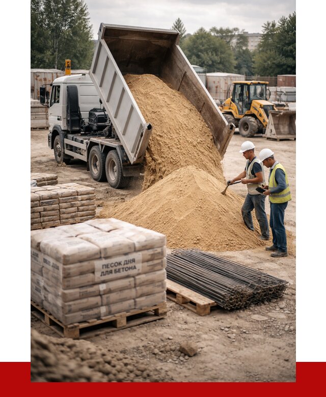 Песок для бетона в Салавате от 2667 р. с доставкой, ПРОНЕРУДСлв