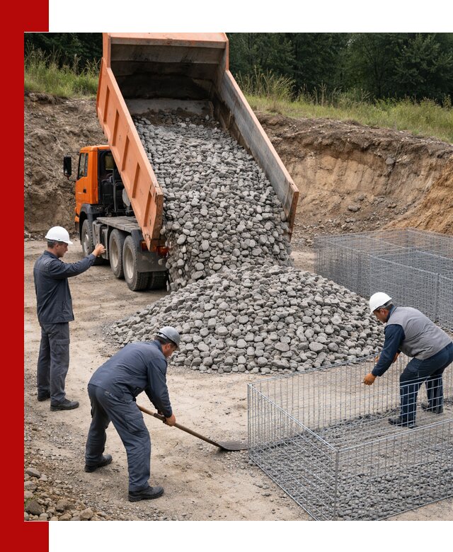 Камень для габионов с доставкой в Салавате быстро и надёжно