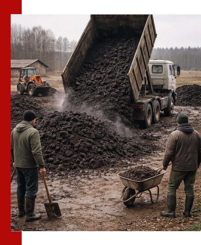 Доставка низинного торфа с разгрузкой и доставкой в Салавате