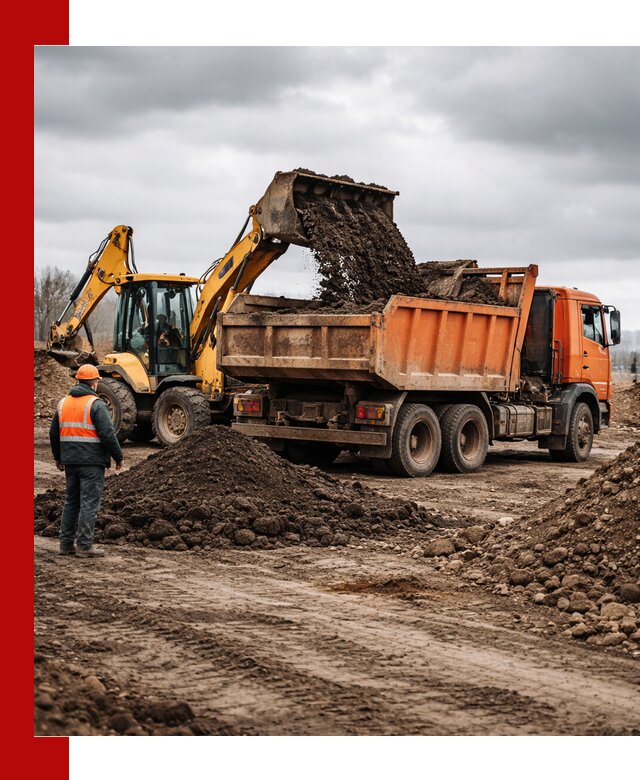 Вывоз грунта и строительного мусора в Салавате грузовыми самосвалами