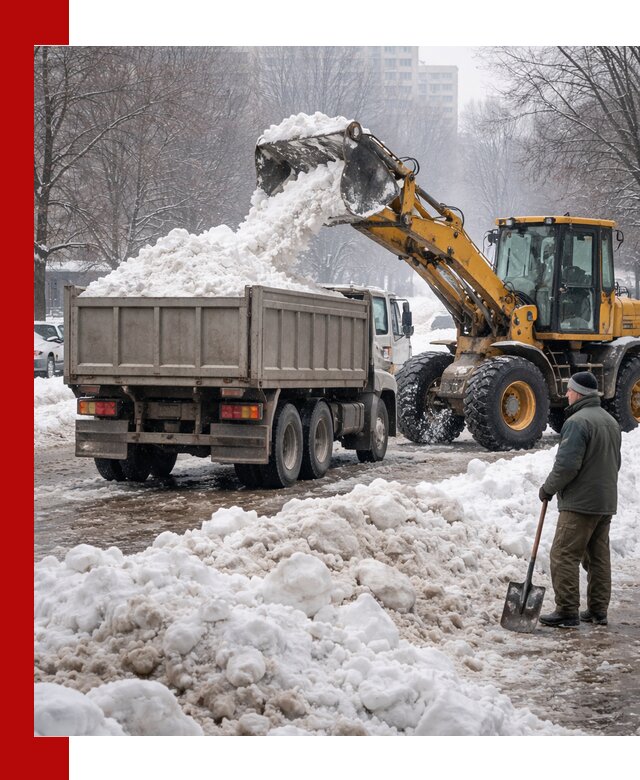 Вывоз снега грузовой техникой в Салавате оперативно и чисто
