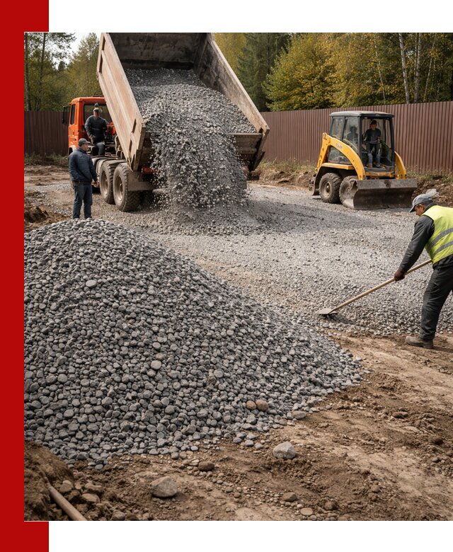 Отсыпка участка щебнем с доставкой и уплотнением в Салавате